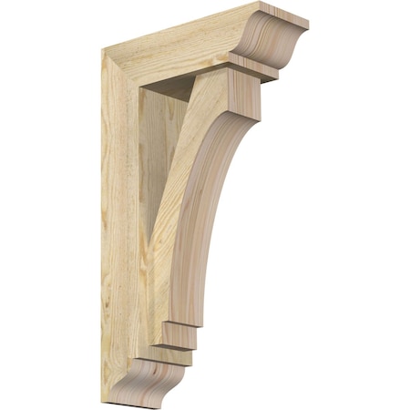 Ekena Millwork Imperial Traditional Rough Sawn Bracket w/ Offset Brace, Douglas Fir, 6"W x 16"D x 28"H BKT0604X16X28IMP01RDF